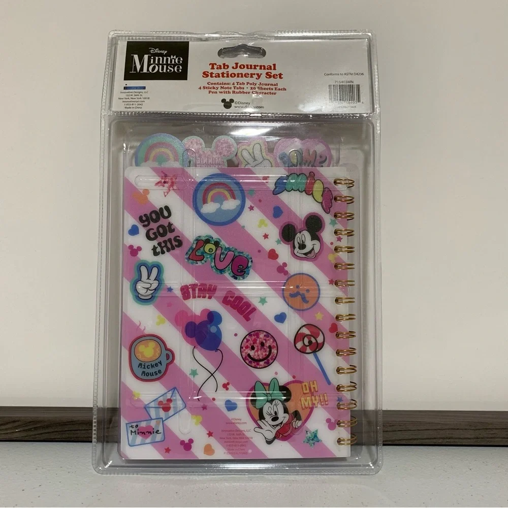 Disney Minnie Mouse Tab Journal Stationery Set-NWT